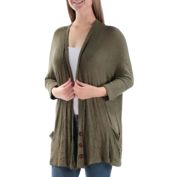 NWT Agnes & DoraWomen's Olive Green Soft Cardigan Sweater XL - Picture 1 of 8